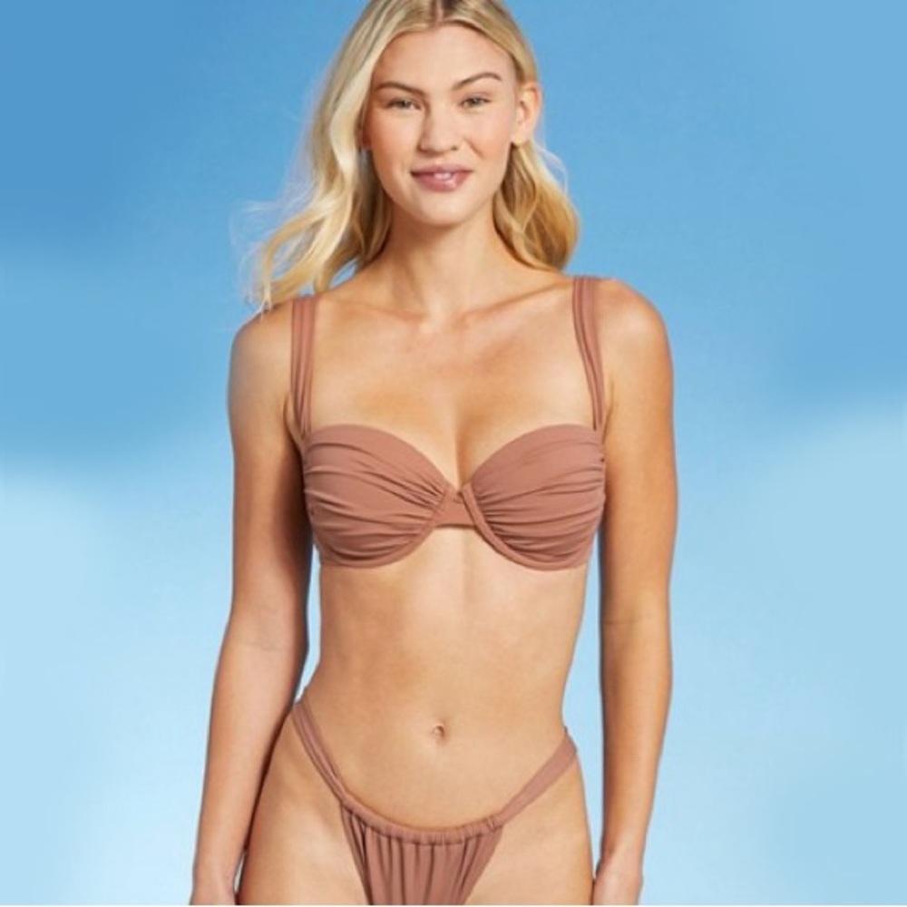 Tan Bikini Set - Shade and Shore Shirred Cup Bikini